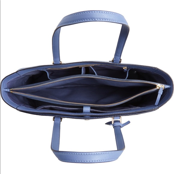 Tory Burch Robinson Saffiano Leather Tote Bluewood - Picture 5 of 11